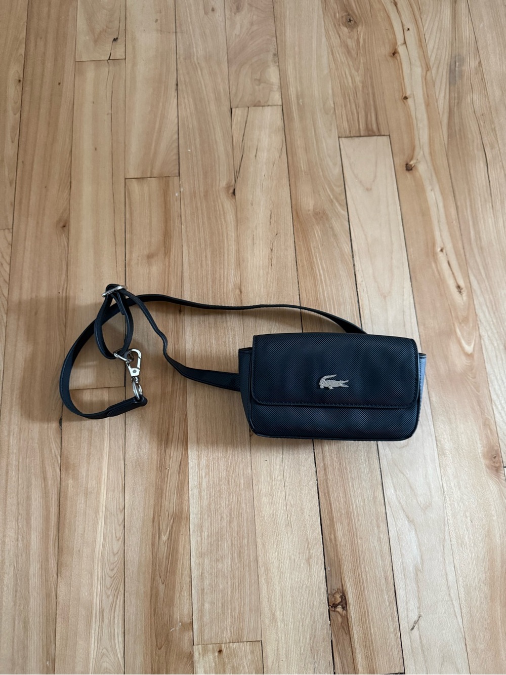 Lacoste Black Crossbody Bag - Compact Shoulder Purse